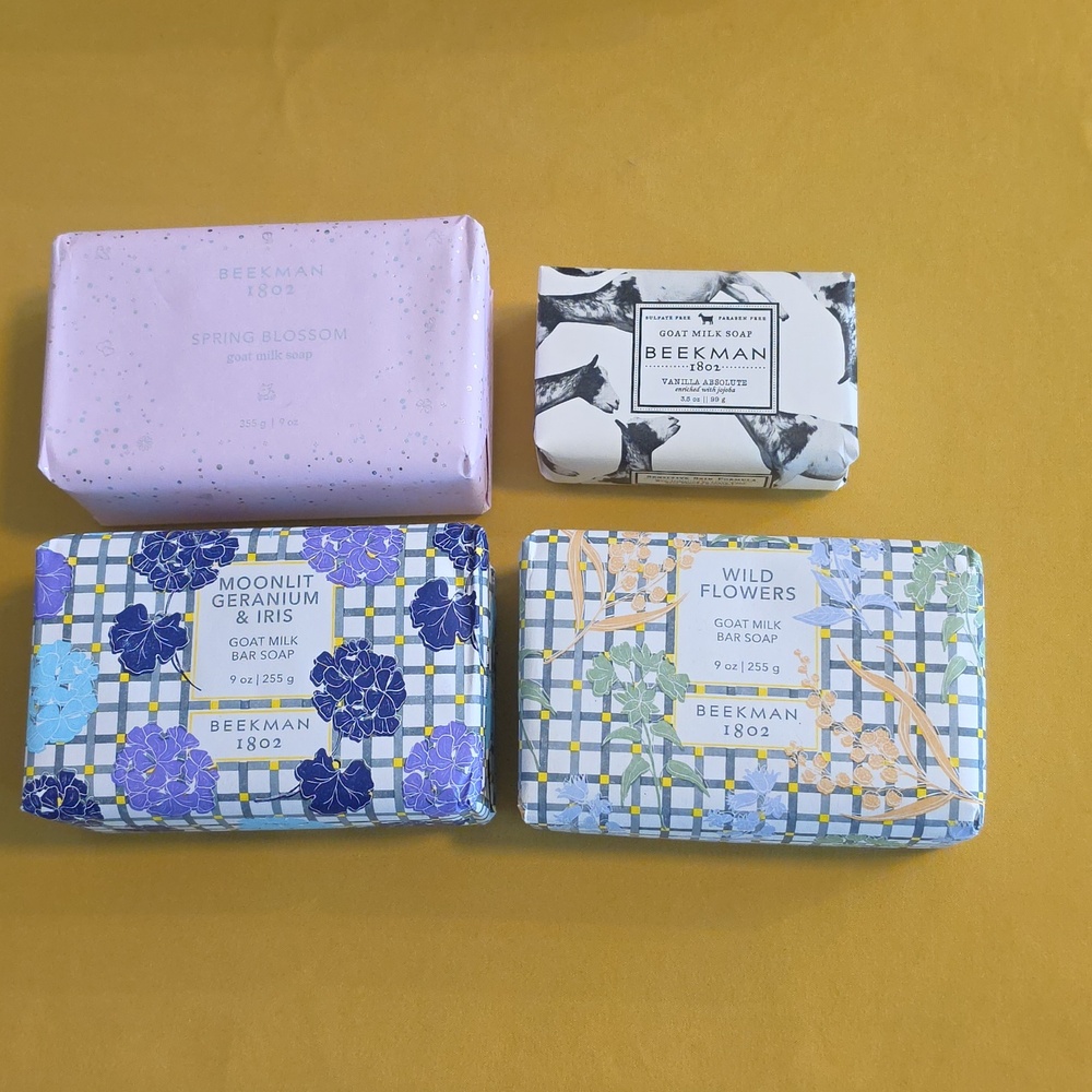 NWT - Beekman 1802 Three 9 Oz & One 3.5 Oz Bars - Four Different Fragrances